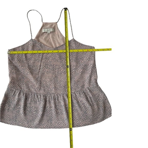 Ann Taylor Loft Women's Polka Dot Top Blush Pink/Beige Size SP - Picture 6 of 9